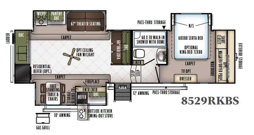 Forest River Flagstaff Classic Super Lite 8529RKBS floor plan