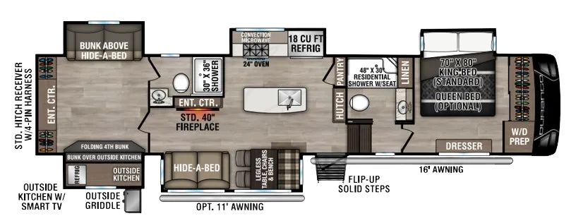 K-Z Durango D348BHF floor plan