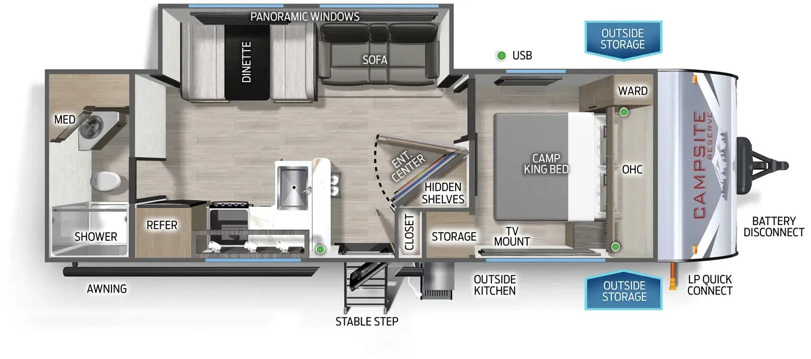 Forest River Campsite Reserve 25MW floor plan