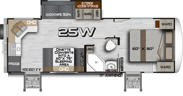 2024 Northwood Arctic Fox North Fork 25W floor plan