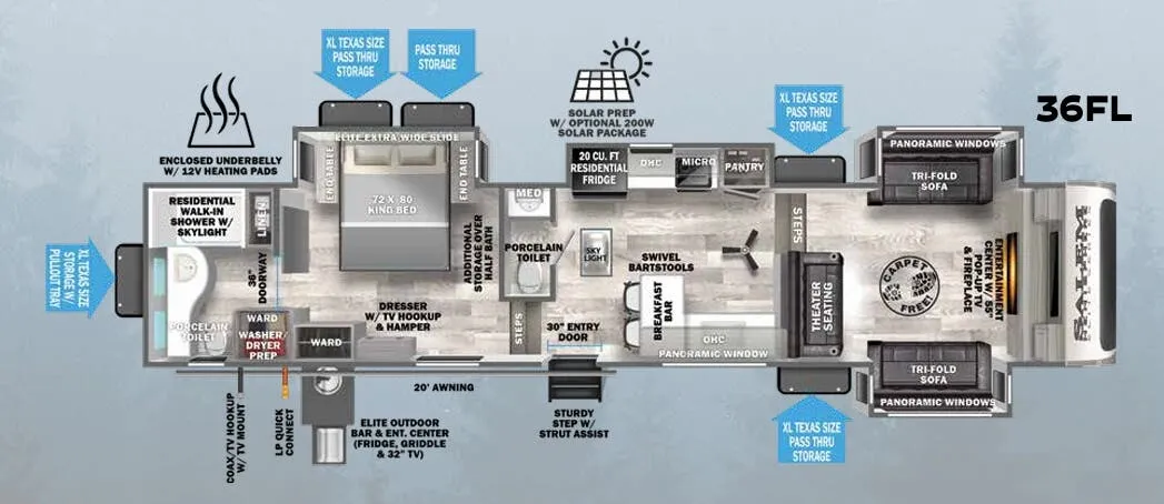 2023 Forest River Salem Hemisphere Elite 36FL - Floor plan