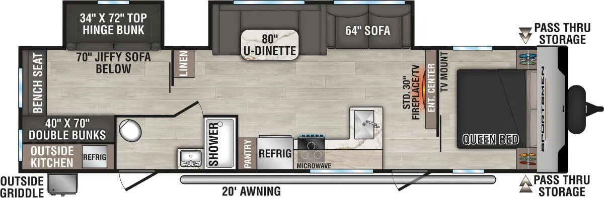 K-Z Sportsmen SE 332BHKSE floor plan