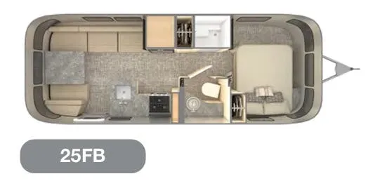 Airstream Flying Cloud 25FB floor plan