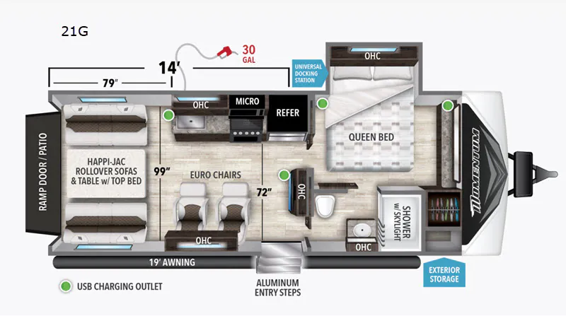 2020 Grand Design Momentum G-Class 21G — Floor plan