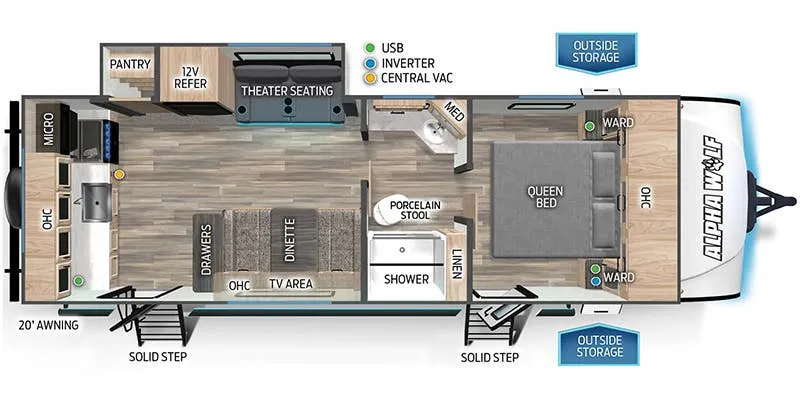 2024 Forest River Cherokee Alpha Wolf 23LDE-L - Floor plan