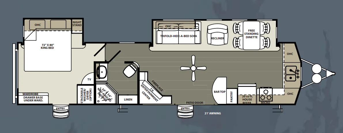 Forest River Sandpiper Destination 392FK floor plan