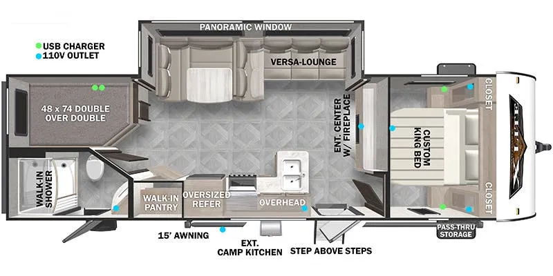 2023 Forest River Wildwood X-Lite 263BHXL floor plan