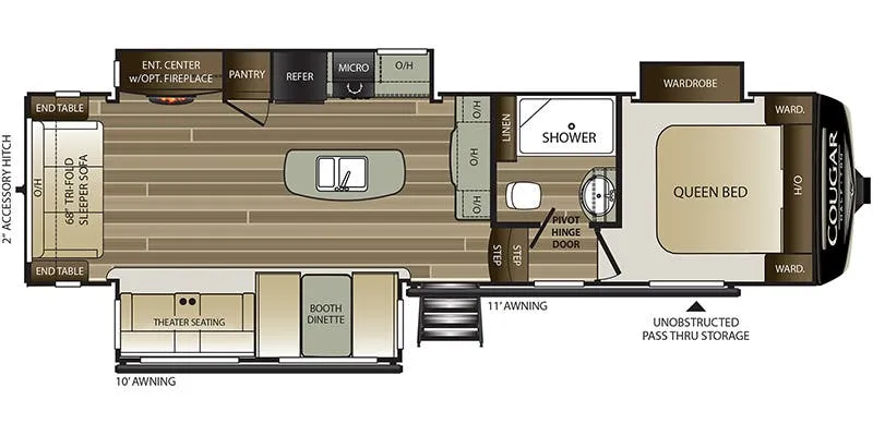 2021 Keystone Cougar Half-Ton 30RLS - Floor plan