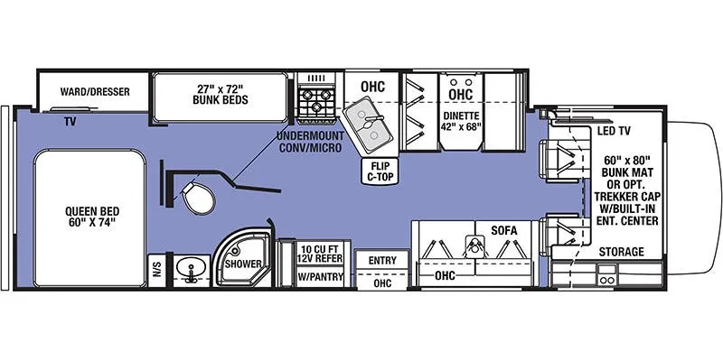2019 Forest River Sunseeker 3270S - Floor plan