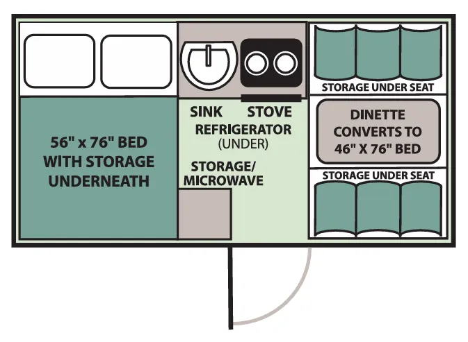 Aliner Classic FULL BED floor plan