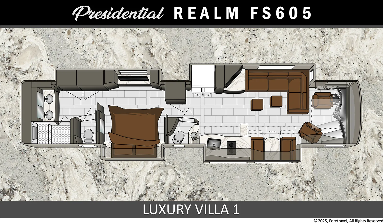 Foretravel Realm Presidential LV1 floor plan