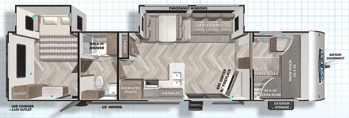 Forest River Salem 36VBDS floor plan