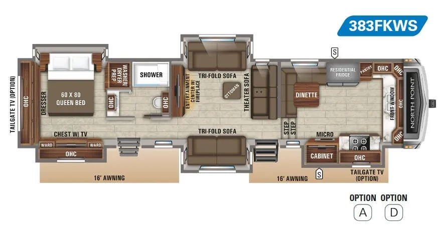 2020 Jayco North Point 383FKWS - Floor plan