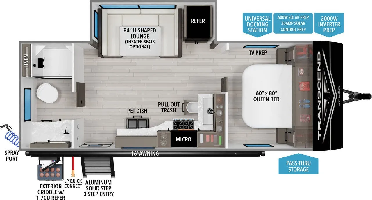 Grand Design Transcend Xplor 22RBX floor plan