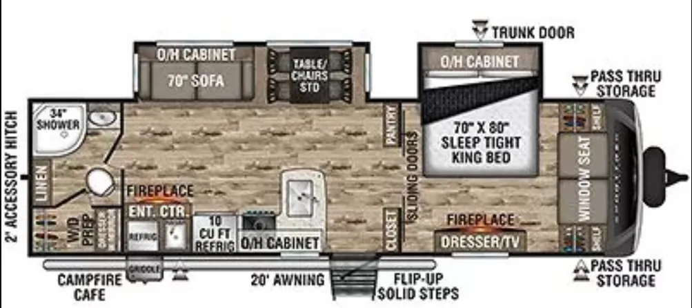 2022 Venture RV SPORTTREK TOURING EDITION 302VRB - Floor plan