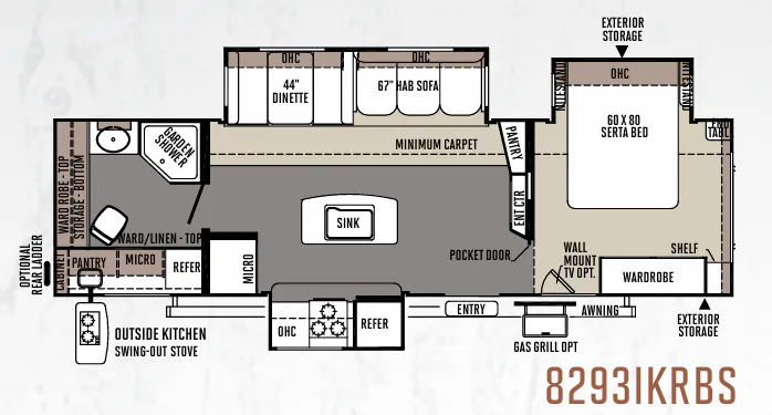 Forest River Rockwood Signature Ultra Lite 8293IKRBS floor plan