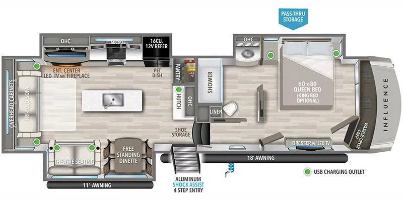 Grand Design Influence 3803GK floor plan