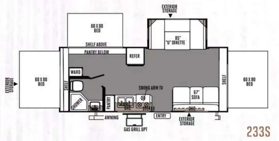 Forest River Rockwood Roo 233S floor plan