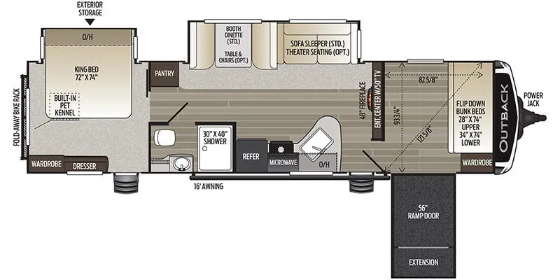 Keystone Outback 324CG floor plan