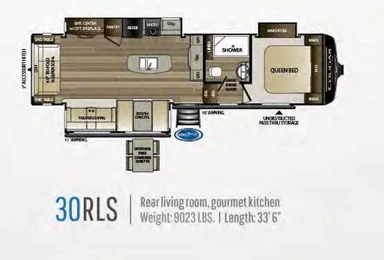 2020 Keystone Cougar Half-Ton 30RLS floor plan