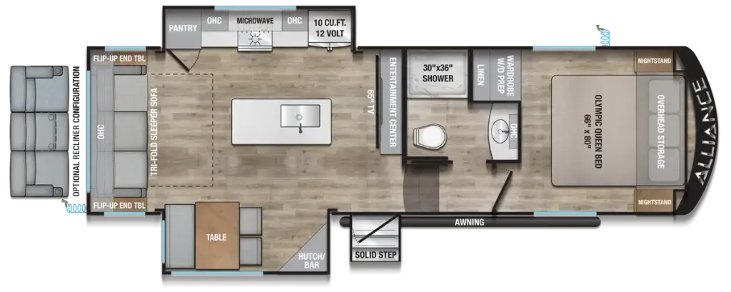 2027 Alliance RV Avenue All-Access 25RL floor plan