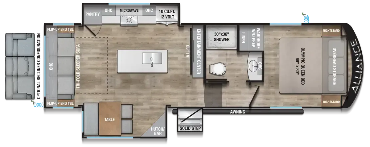 2027 Alliance RV Avenue All-Access 25RL - Floor plan