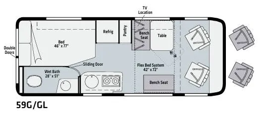 Winnebago Travato 59GL floor plan