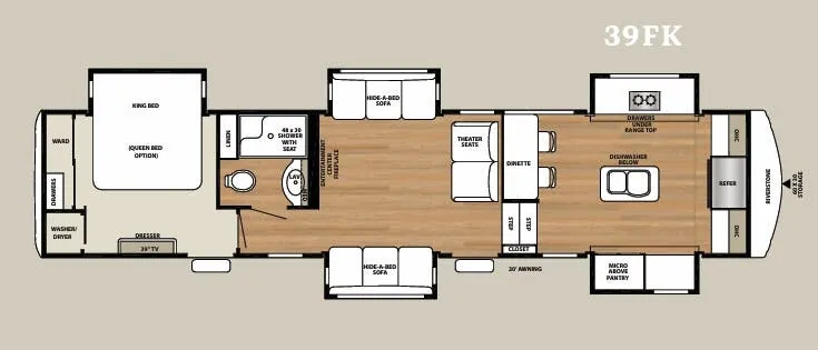 Forest River RiverStone 39FK floor plan