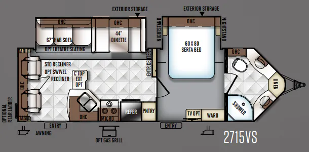 2016 Forest River Rockwood Ultra V 2715VS floor plan