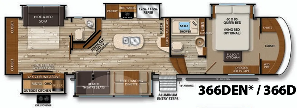 2015 Grand Design Solitude 366DEN - Floor plan