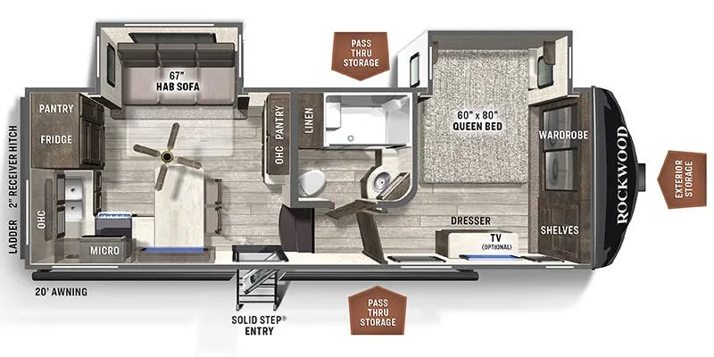 Forest River Rockwood Ultra Lite 2442BS floor plan