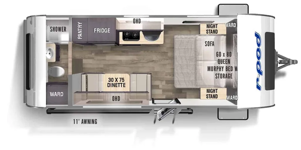 2023 Forest River R-POD 192 floor plan