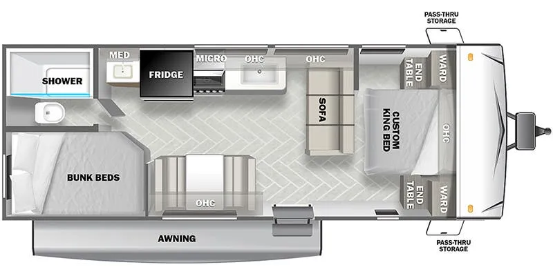 2023 Forest River Salem Cruise Lite 261BHXL - Floor plan