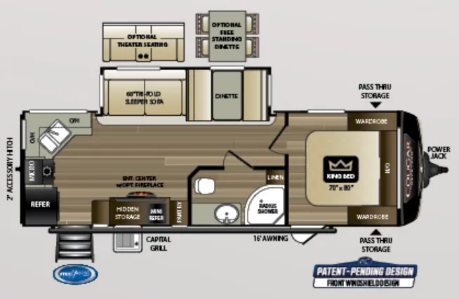 Keystone Cougar Half-Ton 26RKS floor plan