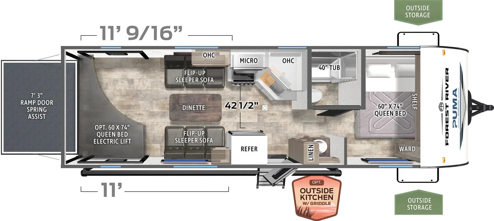 Forest River Puma Ambush 25TH floor plan