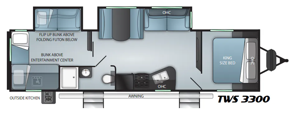 Cruiser RV Twilight Signature TWS 3300 floor plan