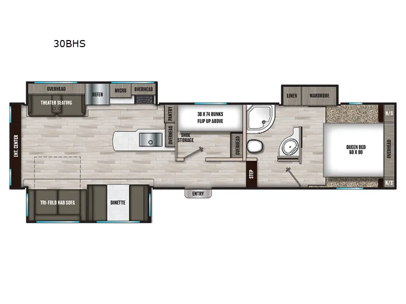 2023 Shasta RVs Phoenix Lite 30BHS - Floor plan