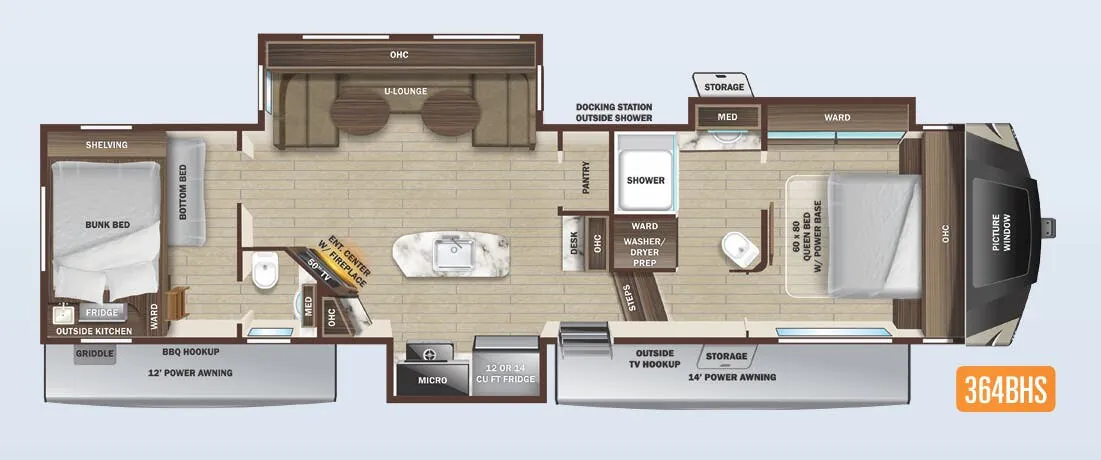 Highland Ridge Silverstar THX 364BHS floor plan