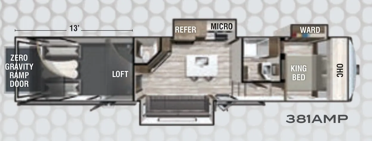Forest River XLR Thunderbolt 381AMP floor plan