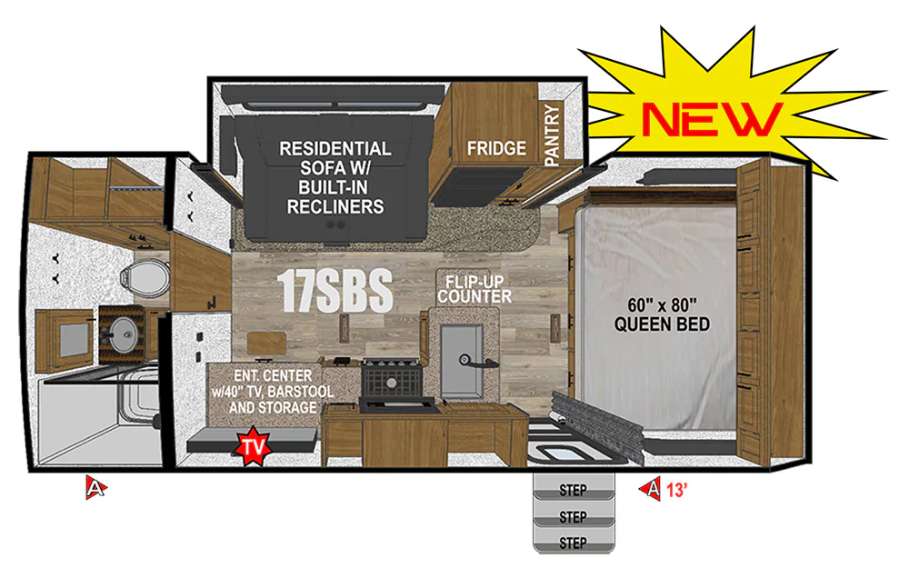 Outdoors RV Creek Side Titanium Series 17SBS floor plan