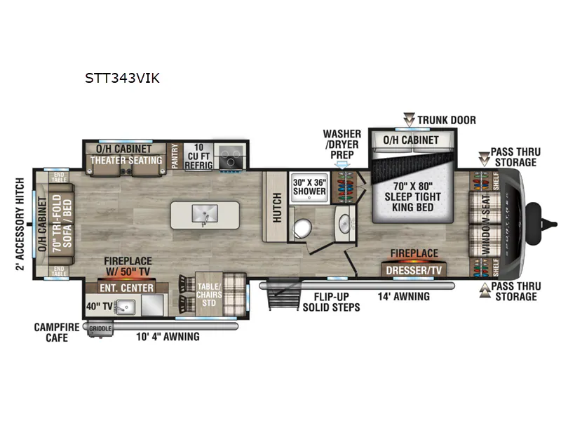 2026 Venture RV SportTrek Touring Edition STT343VIK - Floor plan