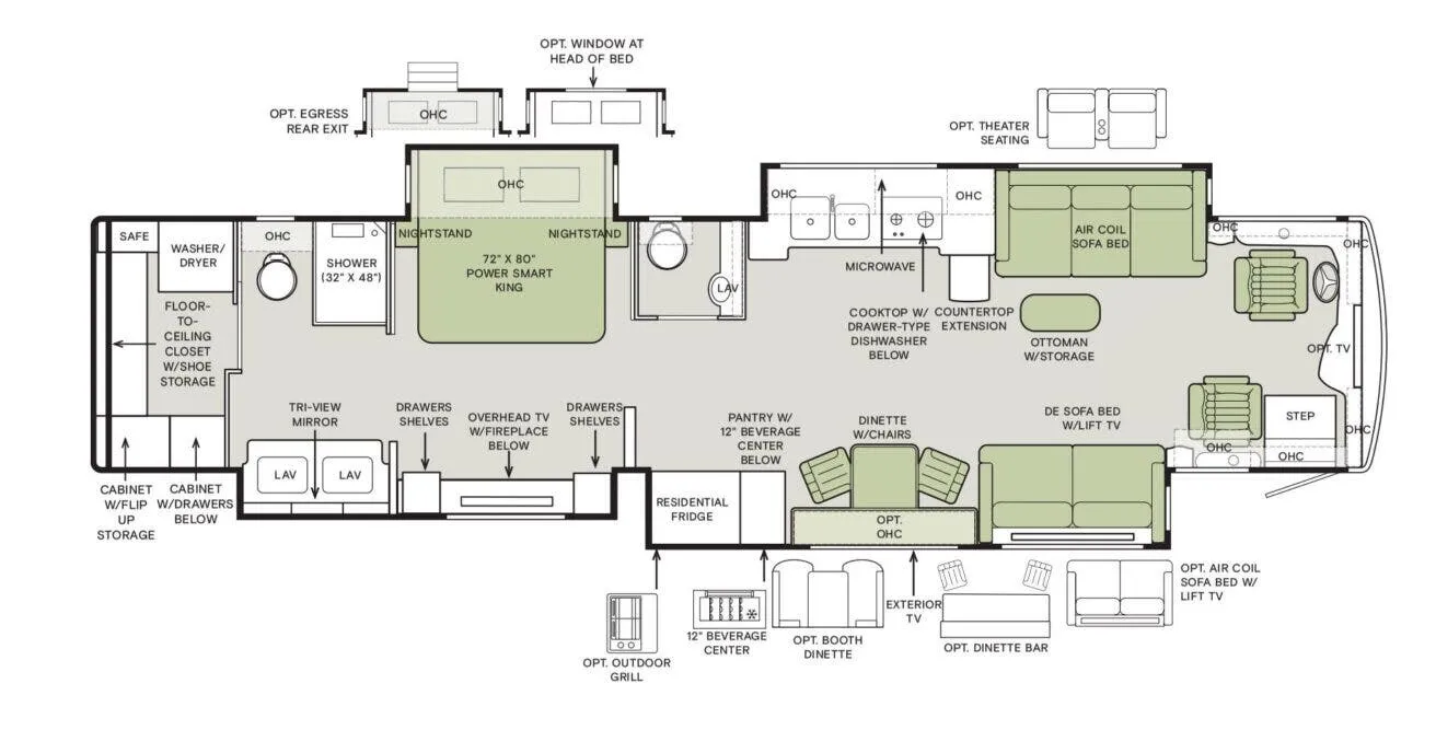 2025 Tiffin Zephyr 45 PZ - Floor plan