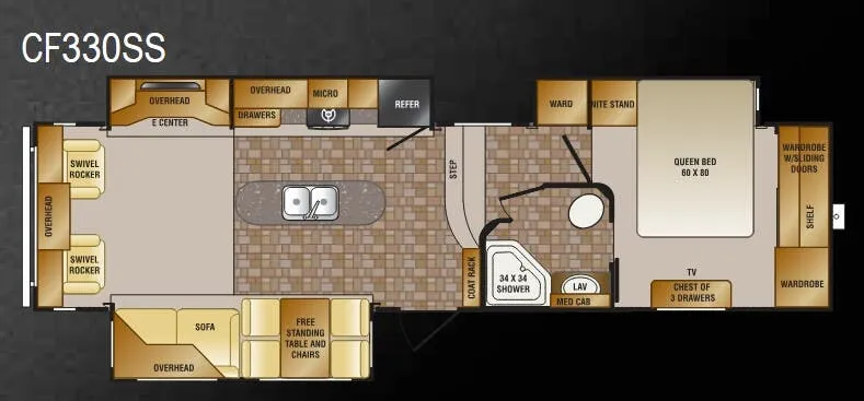 CrossRoads Cruiser Sahara CF330SS floor plan