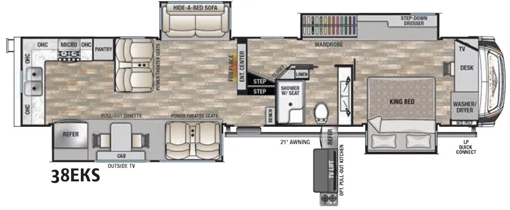 2021 Forest River Cedar Creek Champagne Edition 38EKS - Floor plan