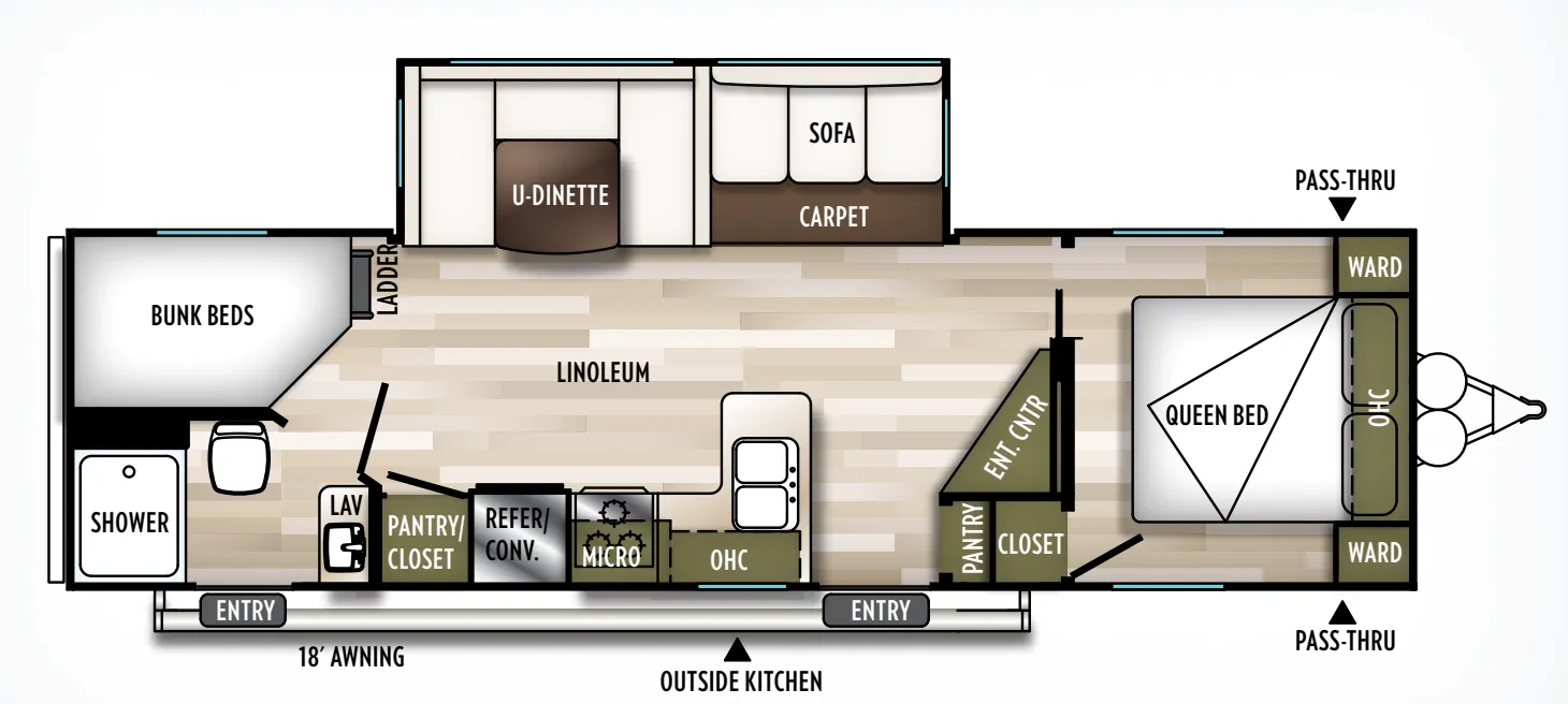 Forest River Wildwood 26DBUD floor plan