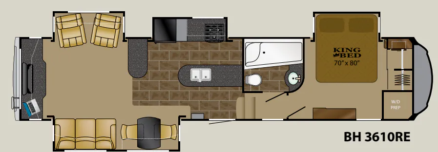 Heartland Bighorn 3610RE floor plan