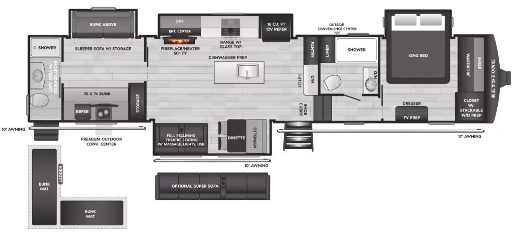 Keystone Sprinter 3900DBL floor plan
