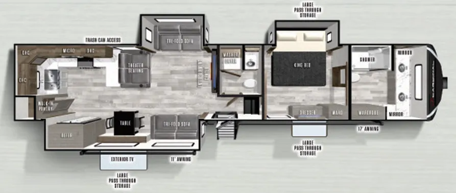 Forest River Cardinal Luxury 390FBX floor plan