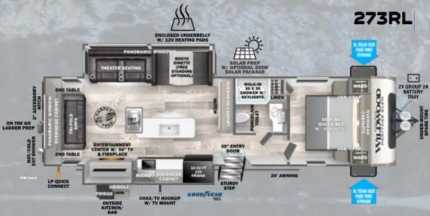 Forest River Wildwood Heritage Glen 273RL floor plan