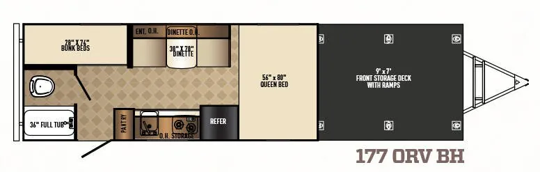 Palomino PaloMini 177 ORV BH floor plan
